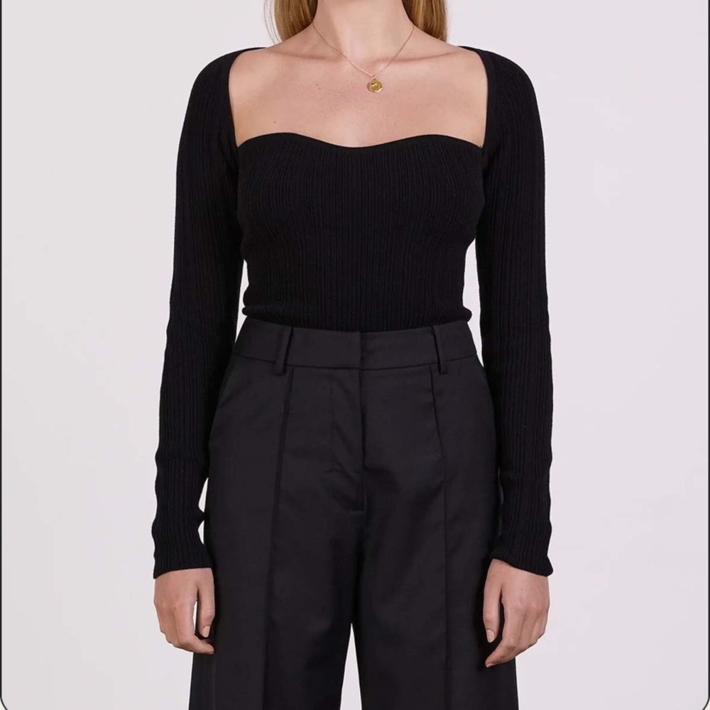 Anna Quan Black Ribbed Bodysuit